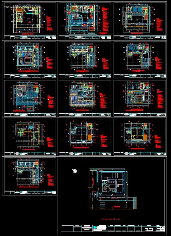 Hồ sơ thiết kế khách sạn 12 tầng mẫu 003