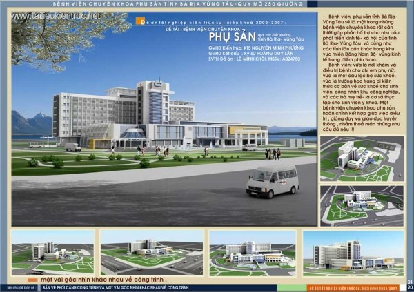 Đồ án tốt nghiệp kiến trúc - Bệnh viện phụ sản 250 giường Vũng Tàu