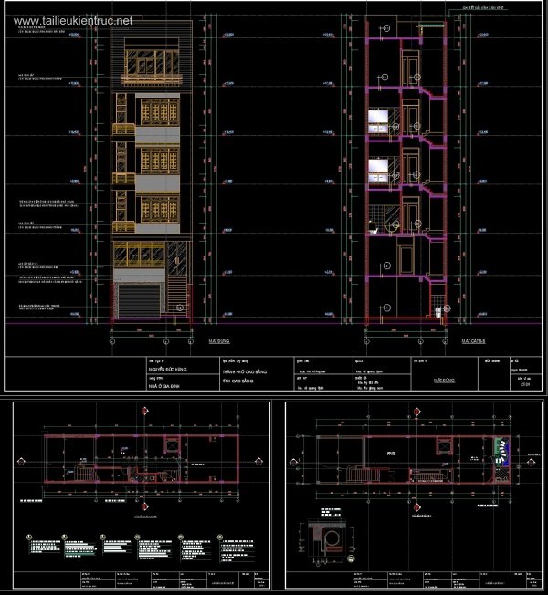 Hồ sơ thiết kế nhà phố 6 tầng diện tích 6x24m có thang máy 047