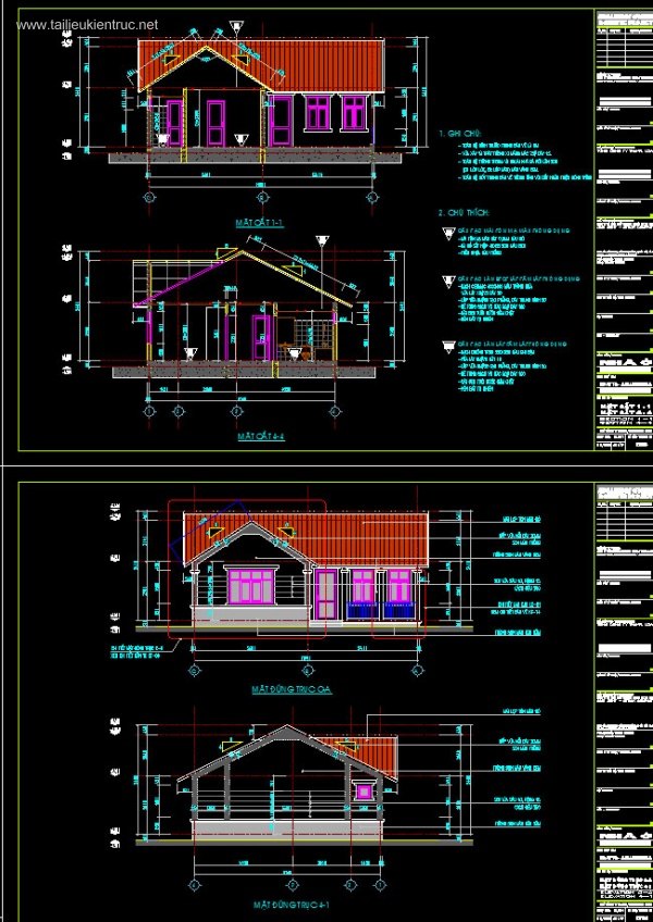 Hồ sơ thiết kế nhà 1 tầng đẹp diện tích 9x11m