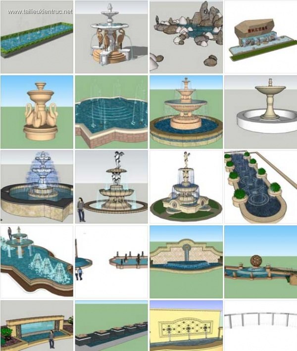 Tổng hợp 63 File Sketchup 3D Model Đài phun nước đẹp P1
