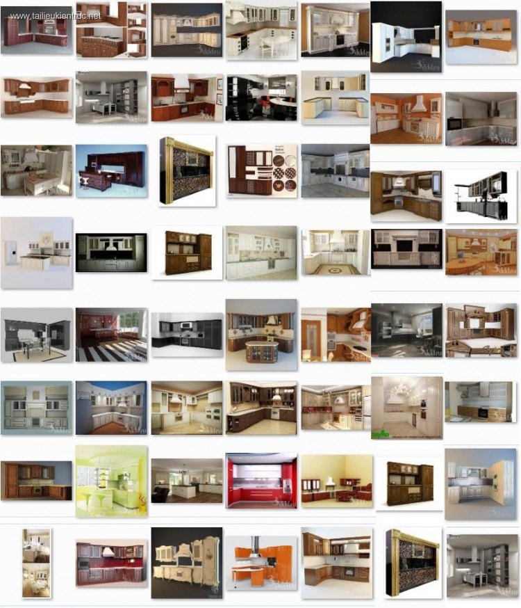 Thư viện 3dsmax tổng hợp 53 Model về các loại tủ bếp hiện đại và cổ điển