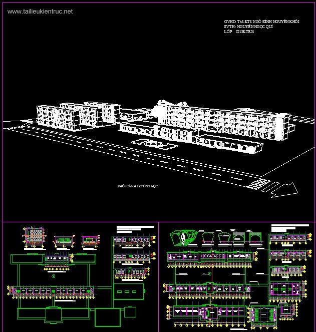 Đồ án kiến trúc - Thiết kế trường THPT Mẫu số 05