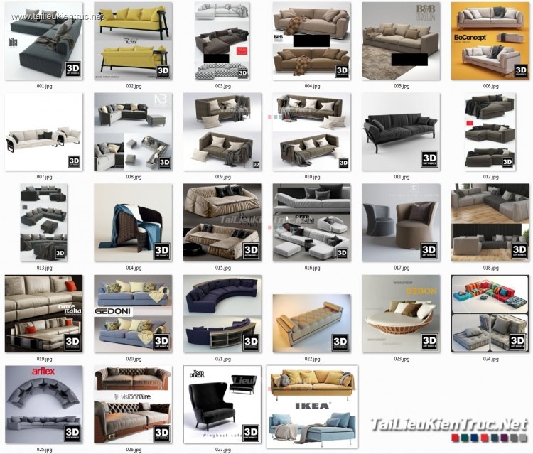 Tổng hợp 28 File 3D model Sofa cực đẹp P5