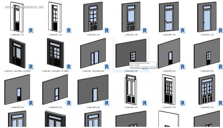 Thư viện Revit tổng hợp các loại cửa sổ Window
