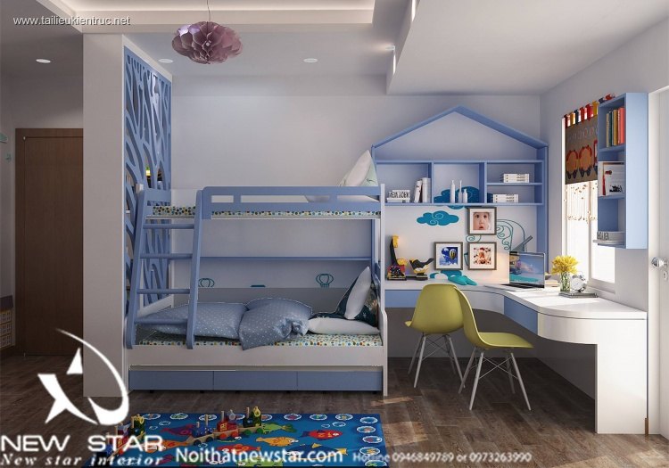 Sence Phòng Ngủ trẻ con 00013 - Thiết kế nội thất phong cách hiện đại 
