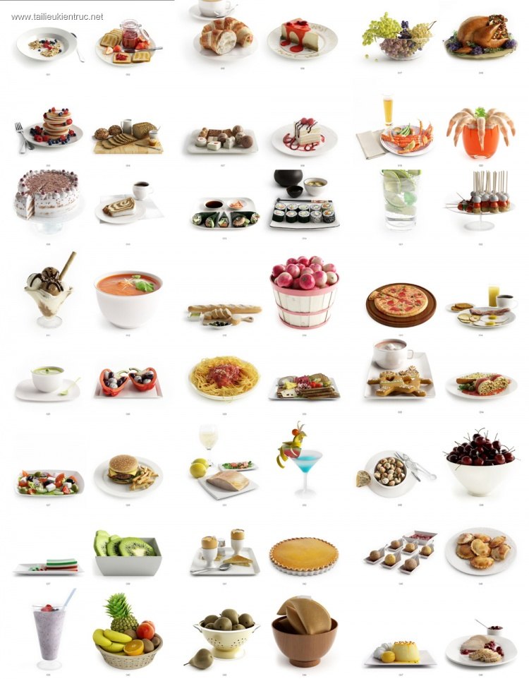 Thư viện 3dsmax tổng hợp 50 Model về các loại thực phẩm, đồ ăn P10