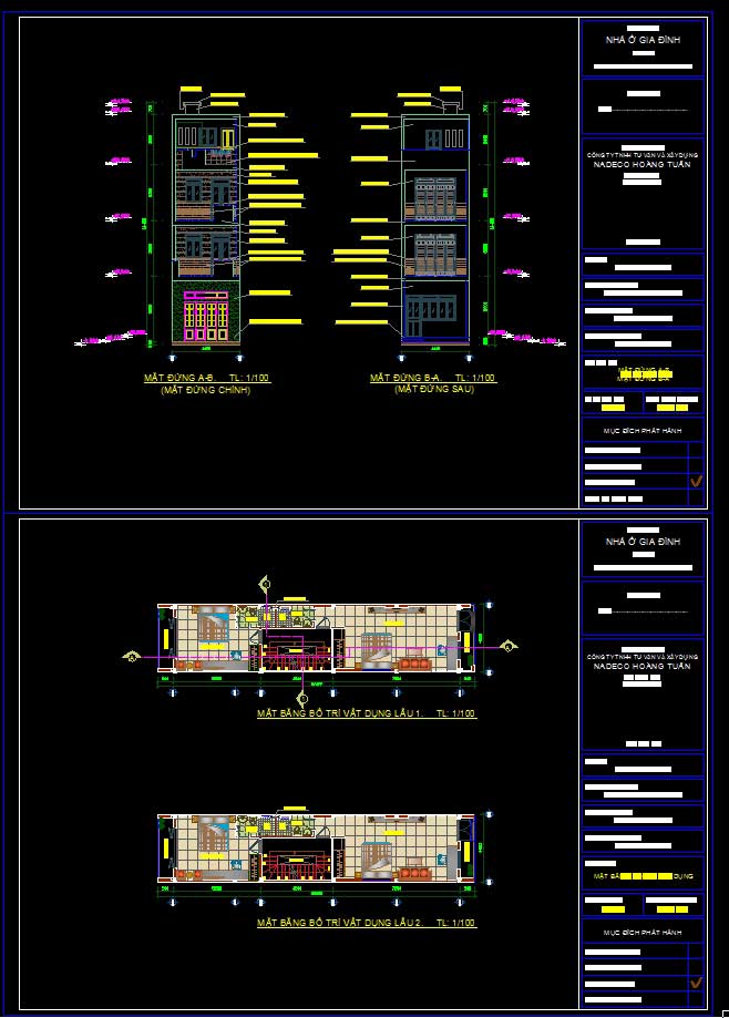 Hồ sơ thiết kế nhà phố 4 Tầng hiện đại diện tích 4x17m - 109 full kiến trúc, kết cấu