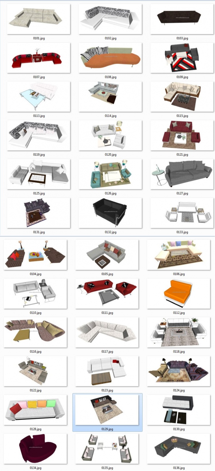 Thư viện Sketchup - Tổng hợp 50 Model Ghế Sofa các loại chất lượng cao 004