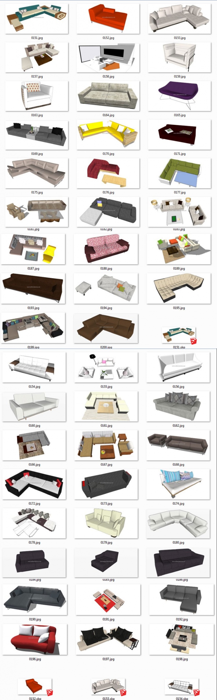 Thư viện Sketchup - Tổng hợp 50 Model Ghế Sofa các loại chất lượng cao 005