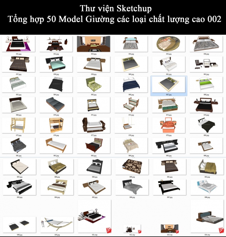 Thư viện Sketchup - Tổng hợp 50 Model Giường các loại chất lượng cao 002