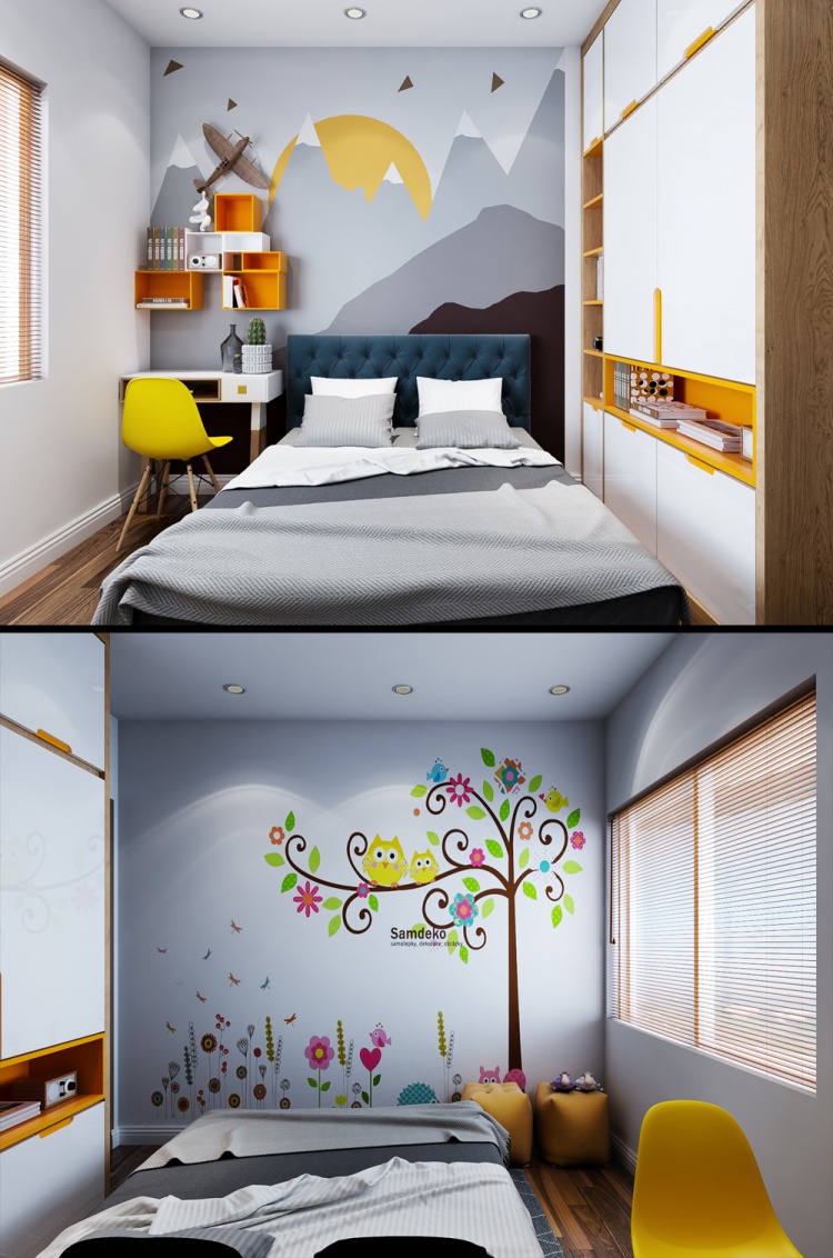 Sence Phòng Ngủ trẻ con 00019 - Thiết kế nội thất phòng ngủ con phong cách hiện đại 