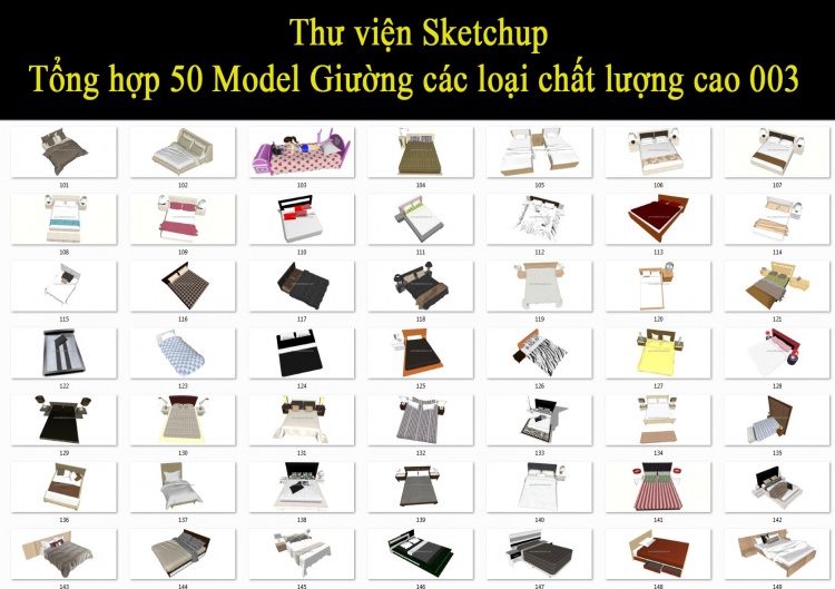 Thư viện Sketchup - Tổng hợp 50 Model Giường các loại chất lượng cao 003