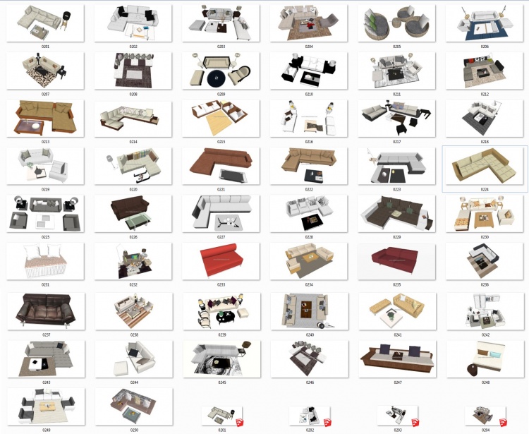 Thư viện Sketchup - Tổng hợp 50 Model Ghế Sofa các loại chất lượng cao 006