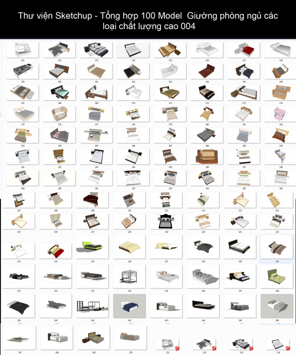 Thư viện Sketchup - Tổng hợp 100 Model Giường phòng ngủ các loại chất lượng cao 004