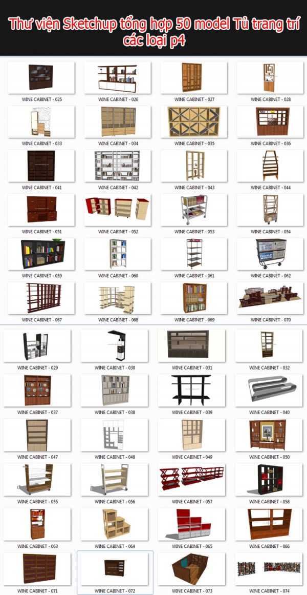 Thư viện 3d sketchup Tổng hợp 50 Model về tủ trang trí các loại P4