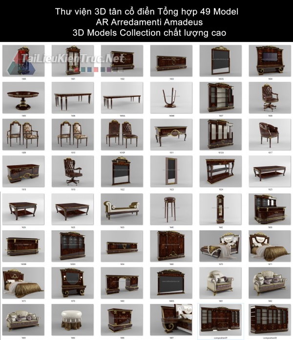 Thư viện 3D tân cổ điển Tổng hợp 49 Model AR Arredamenti Amadeus - 3D Models Collection chất lượng cao