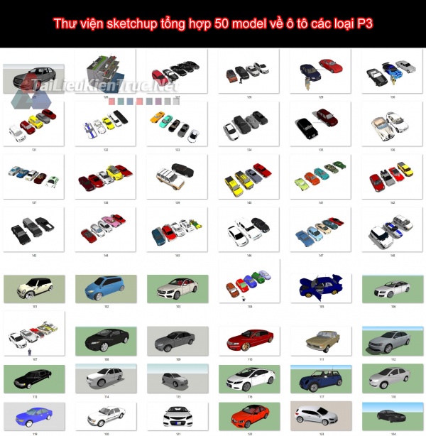 Thư viện sketchup tổng hợp 50 model về ô tô các loại P3