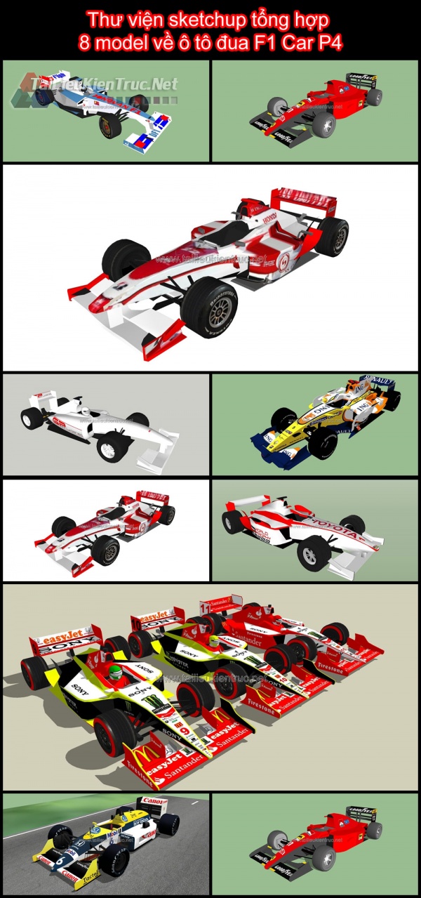Thư viện sketchup tổng hợp 8 model về ô tô đua F1 Car P4