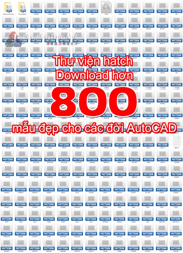 Thư viện hatch Download hơn 800 mẫu đẹp cho các đời AutoCAD