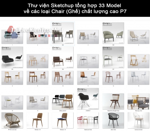 Thư viện Sketchup tổng hợp 33 Model  về các loại Chair (Ghế) chất lượng cao P7