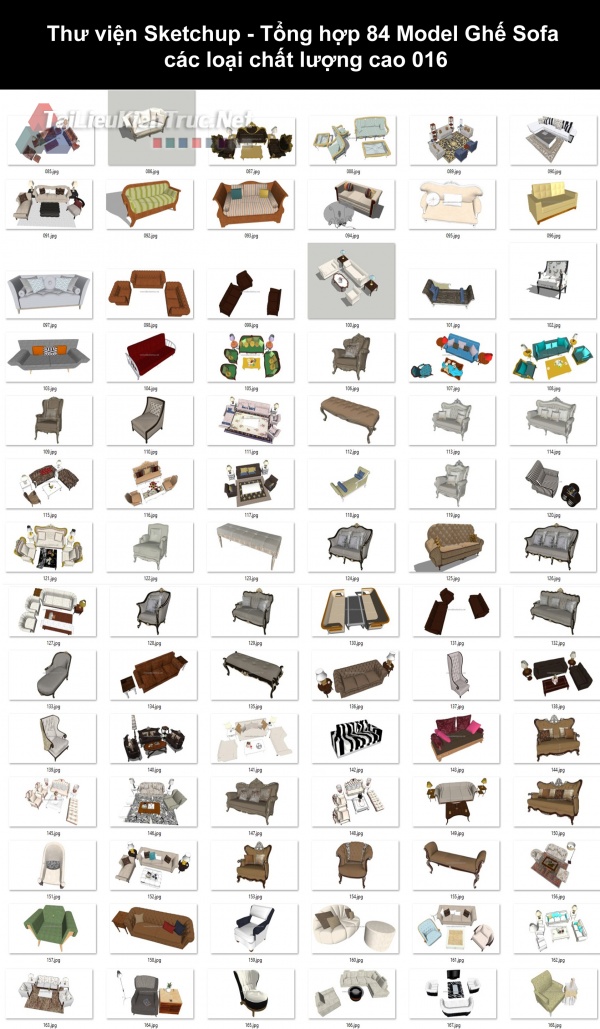 Thư viện Sketchup - Tổng hợp 84 Model Ghế Sofa các loại chất lượng cao 016