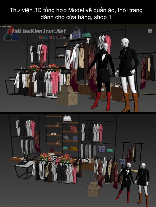 Thư viện 3D tổng hợp Model về quần áo thời trang dành cho cửa hàng, shop 1