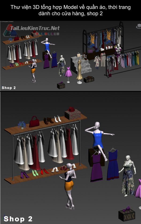 Thư viện 3D tổng hợp Model về quần áo thời trang dành cho cửa hàng, shop 2
