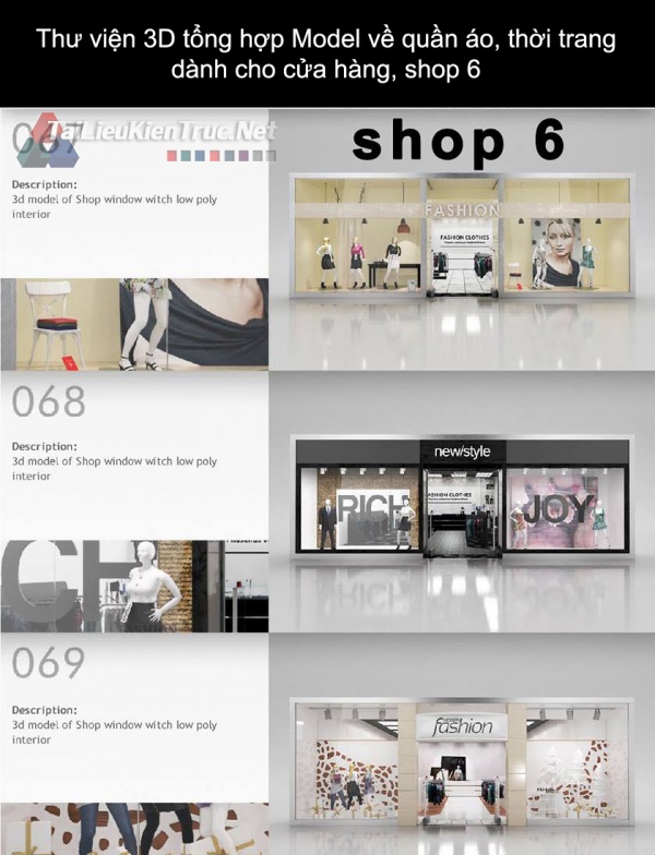 Thư viện 3D tổng hợp Model về quần áo thời trang dành cho cửa hàng, shop 6