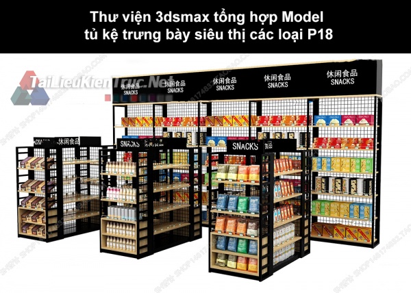 Thư viện 3dsmax tổng hợp Model tủ kệ trưng bày siêu thị các loại P18