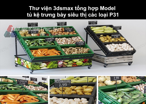 Thư viện 3dsmax tổng hợp Model tủ kệ trưng bày siêu thị các loại P31