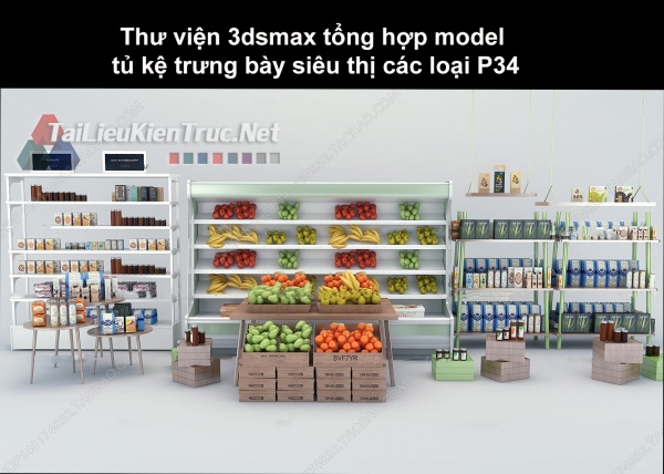 Thư viện 3dsmax tổng hợp Model tủ kệ trưng bày siêu thị các loại P34 
