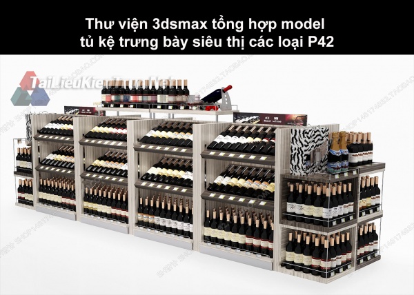 Thư viện 3dsmax tổng hợp Model tủ kệ trưng bày siêu thị các loại P42