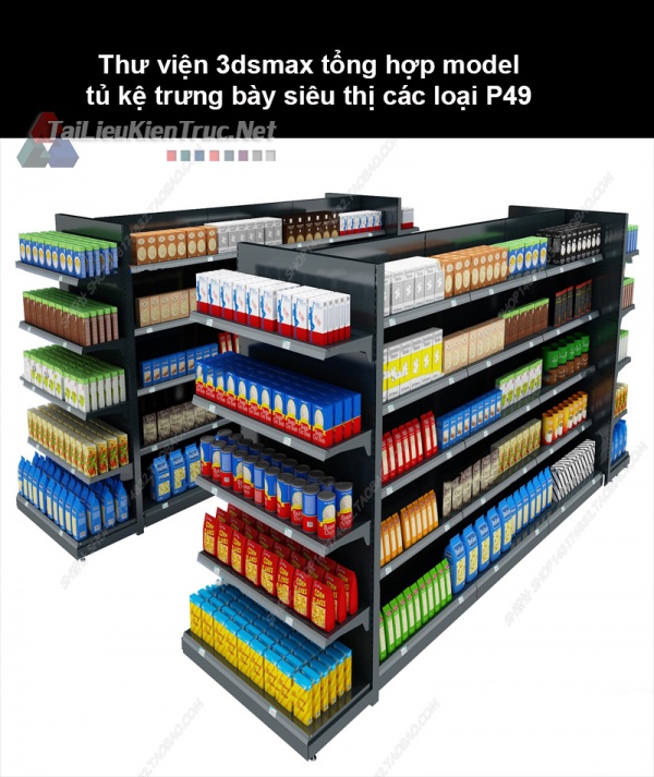 Thư viện 3dsmax tổng hợp Model tủ kệ trưng bày siêu thị các loại P49 