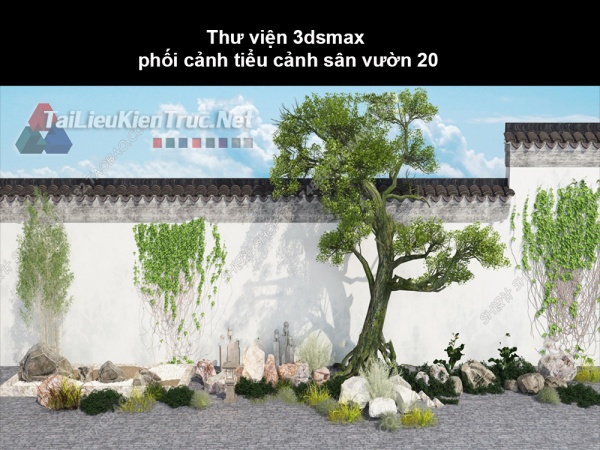 Thư viện 3dsmax phối cảnh, tiểu cảnh sân vườn 20