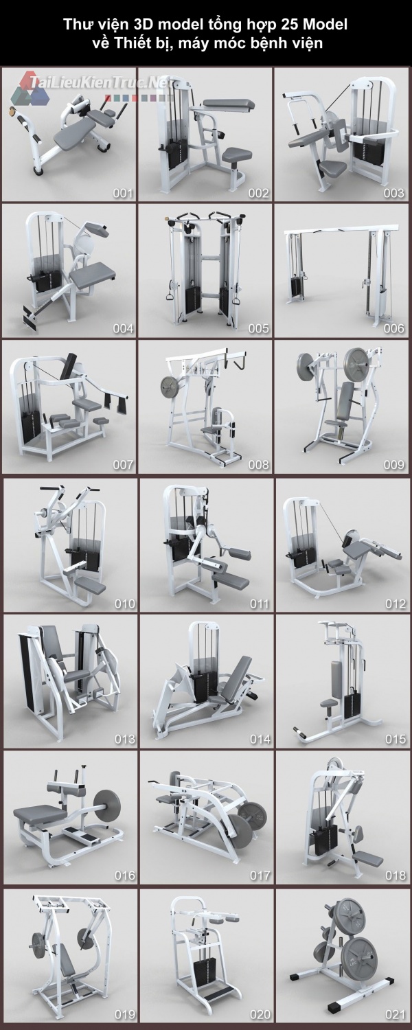 Thư viện 3dsmax Tổng hợp 21 Model dụng cụ tập Gym 05 full download