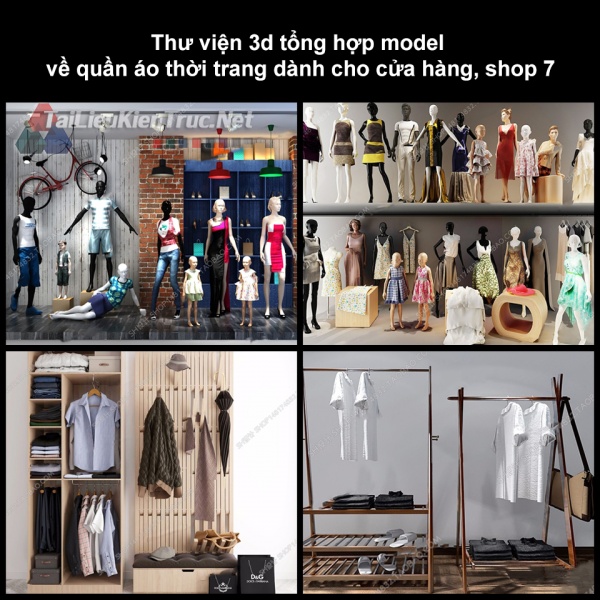 Thư viện 3D tổng hợp Model về quần áo thời trang dành cho cửa hàng, shop 7
