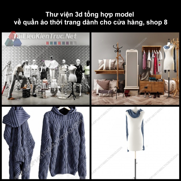 Thư viện 3D tổng hợp Model về quần áo thời trang dành cho cửa hàng, shop 8