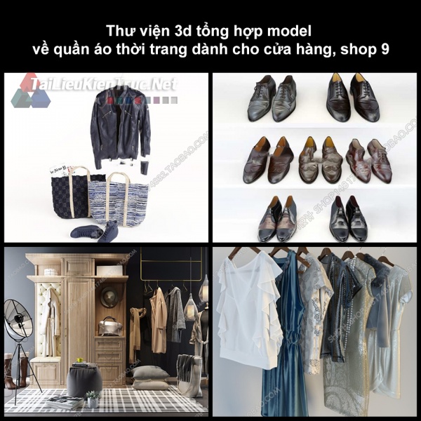 Thư viện 3D tổng hợp Model về quần áo thời trang dành cho cửa hàng, shop 9