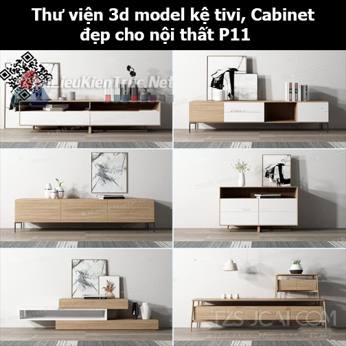 Thư viện 3d model Kệ tivi, Cabinet đẹp cho nội thất P11