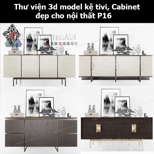 Thư viện 3d model Kệ tivi, Cabinet đẹp cho nội thất P16