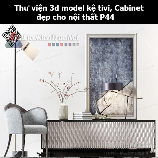 Thư viện 3d model Kệ tivi, Cabinet đẹp cho nội thất P44