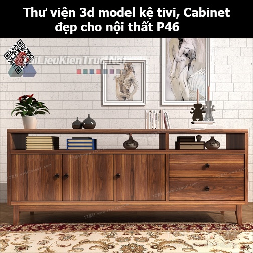 Thư viện 3d model Kệ tivi, Cabinet đẹp cho nội thất P46