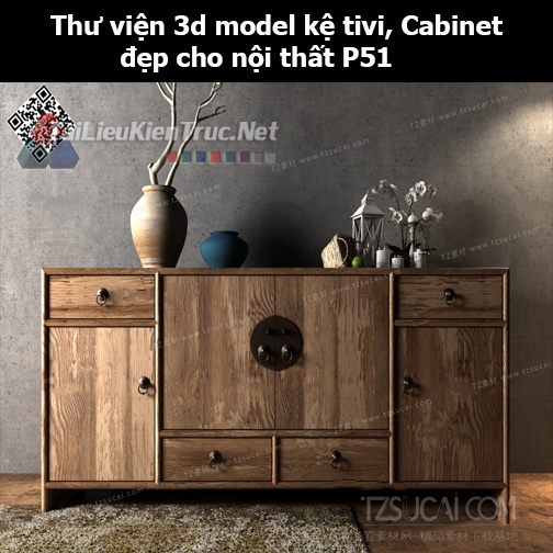 Thư viện 3d model Kệ tivi, Cabinet đẹp cho nội thất P51