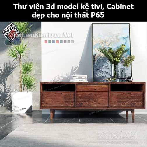 Thư viện 3d model Kệ tivi, Cabinet đẹp cho nội thất P65