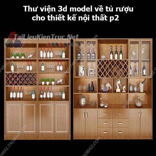 Thư viện 3d model về tủ rượu cho thiết kế nội thất p2