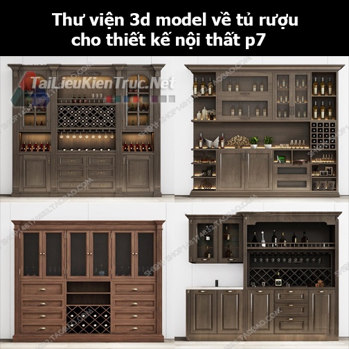 Thư viện 3d model về tủ rượu cho thiết kế nội thất p7