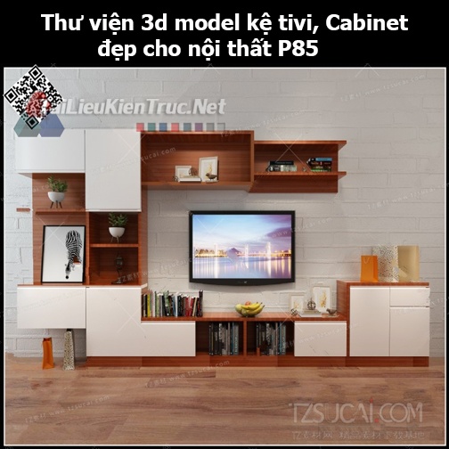 Thư viện 3d model Kệ tivi, Cabinet đẹp cho nội thất P85