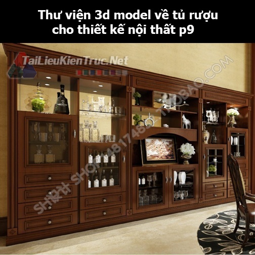 Thư viện 3d model về tủ rượu cho thiết kế nội thất p9