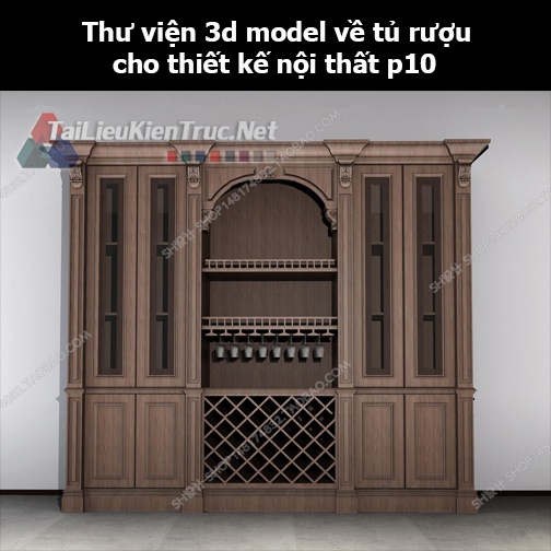 Thư viện 3d model về tủ rượu cho thiết kế nội thất p10